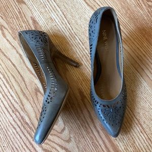 Nine West green leather uppers 3 1/2 heel